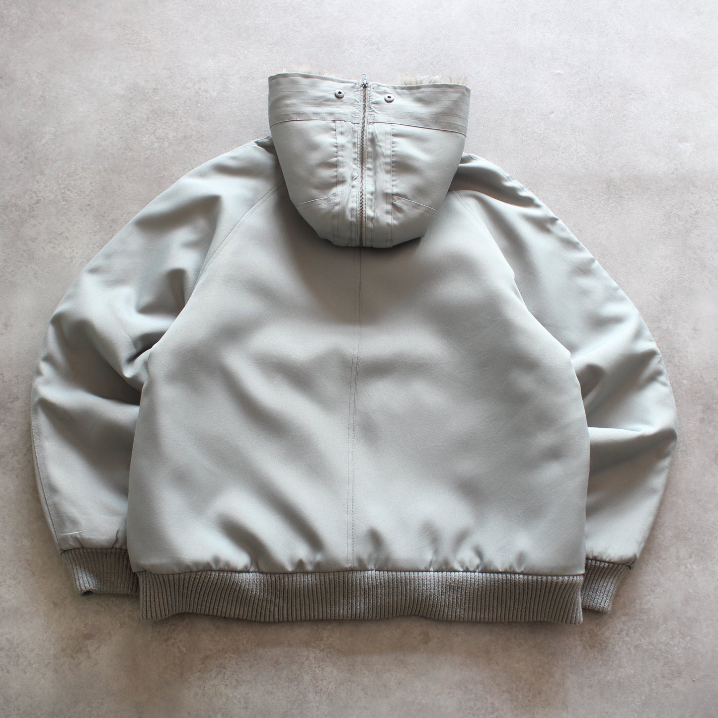 Woolrich Light Grey Hooded Fur-Lined Jacket (Man-L)