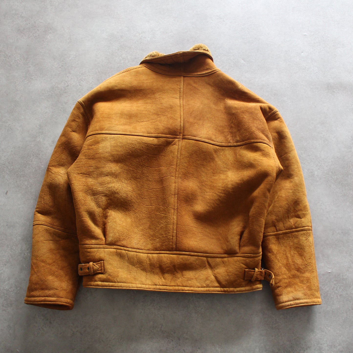 Vintage Brown Shearling Sheepskin Jacket (Man-XL)