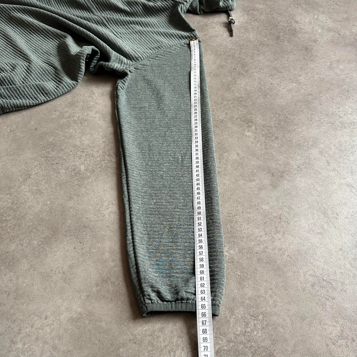 Jack Wolfskin Green Textured 1/4 Zip Hoodie L