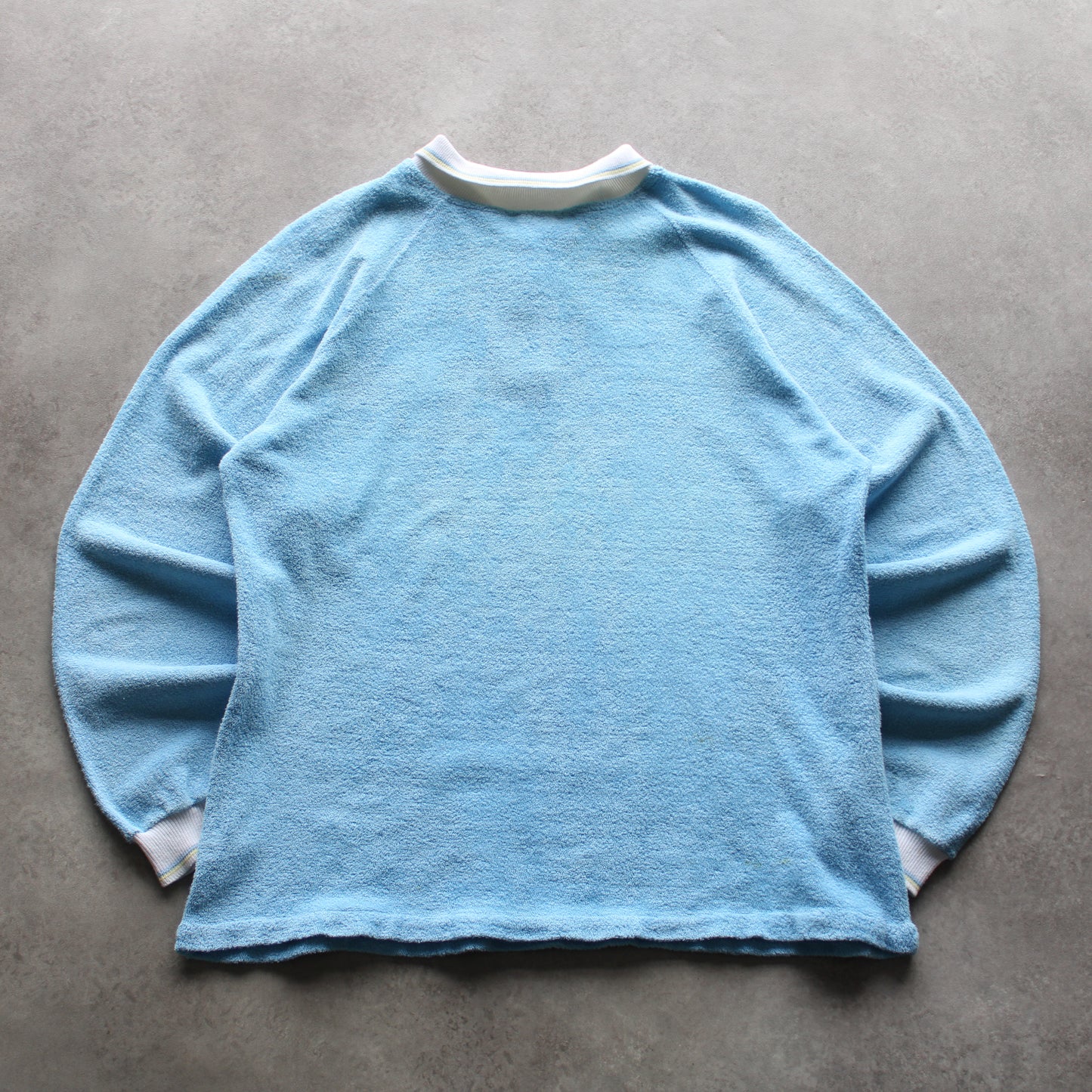 Robe di Kappa Light Blue Terry Polo Long-Sleeve – Retro Style (Man-M)