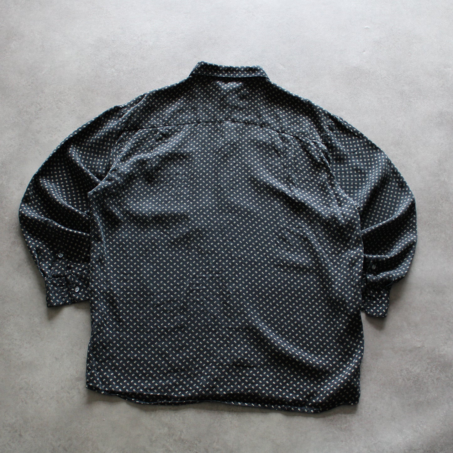 Biale Patterned Button-Up Shirt – Black/White (Man-L)