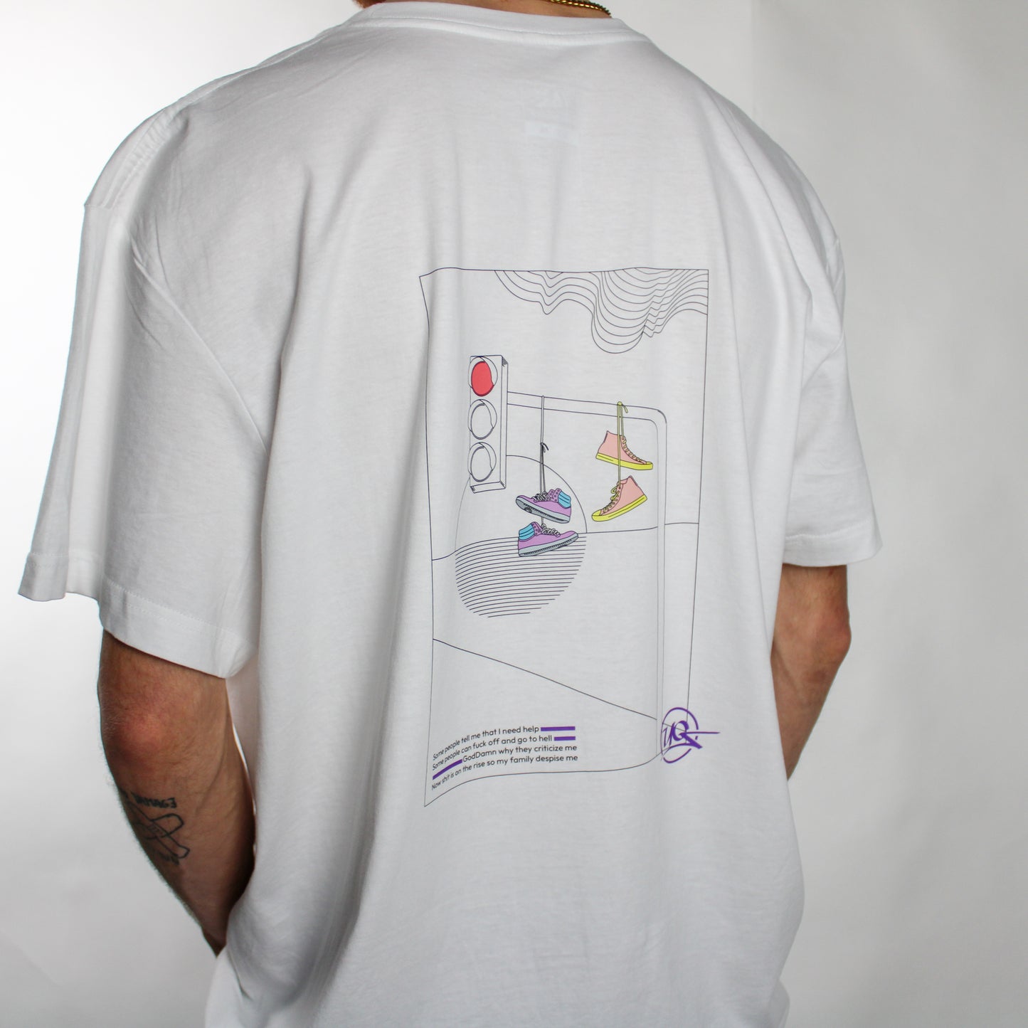 Undergrounder White Back Printed T-Shirt