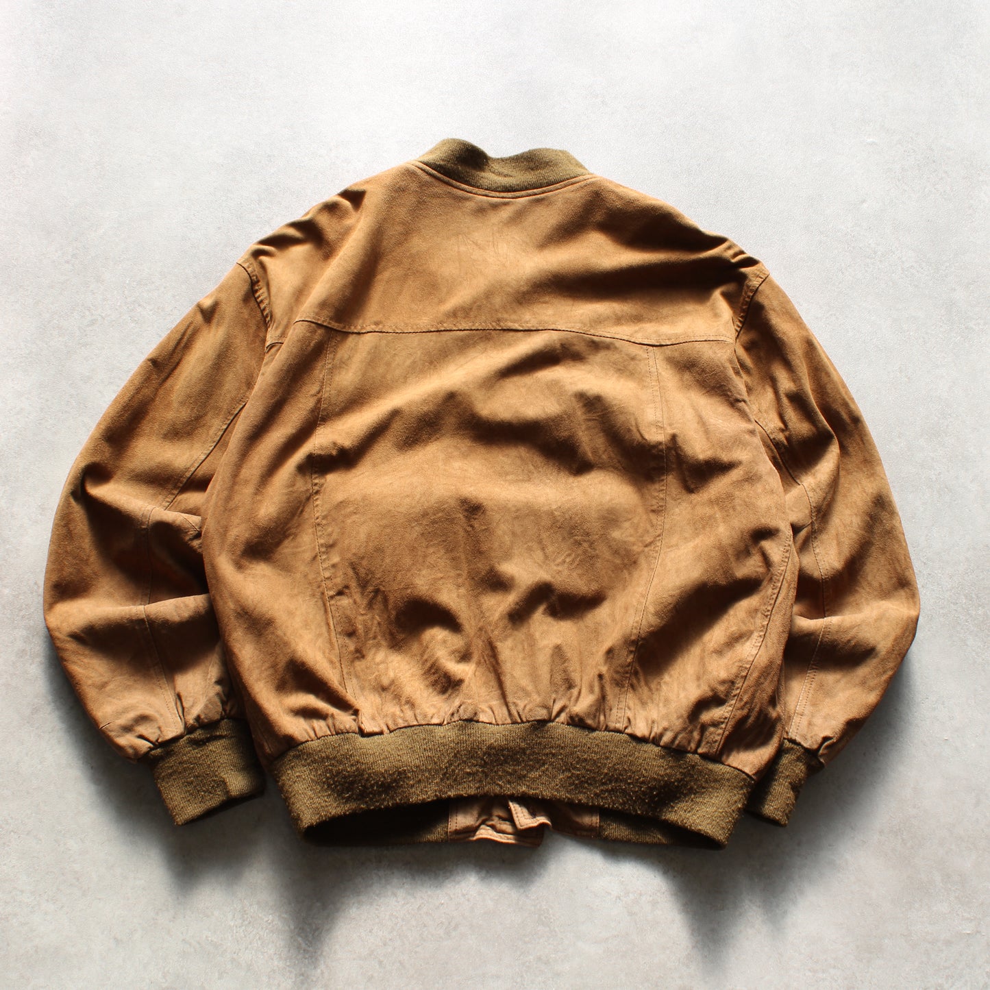 Vera Pelle Suede Bomber Jacket – Camel Brown (Man-XL)