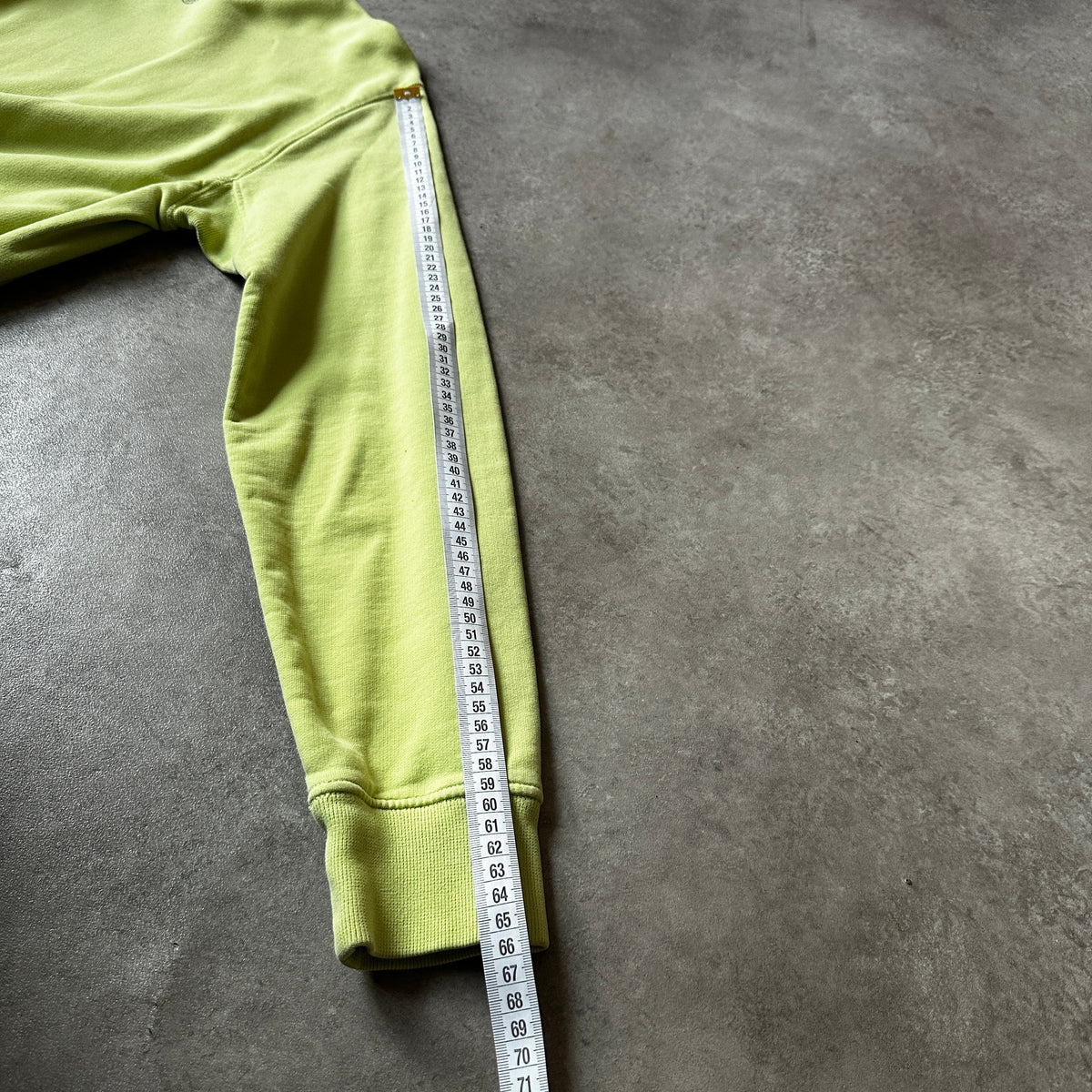 Stone Island Lime Green Stencil Chest Logo Crewneck M