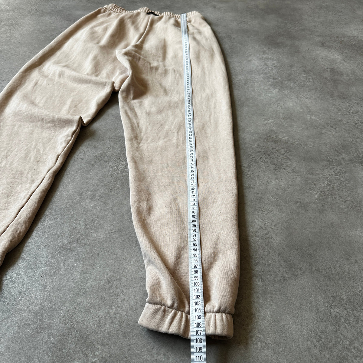 Adidas Beige Stacked Logo Cuffed Sweatpants 38