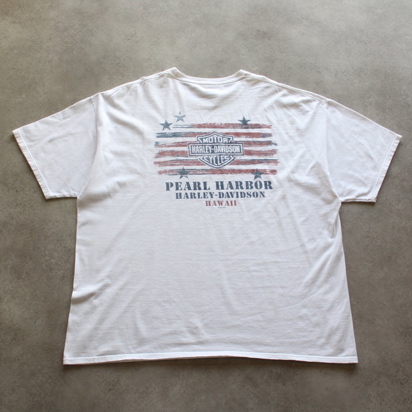 Harley-Davidson Pearl Harbor 2016 Printed Tee – White (Man-3XL, Flawed)