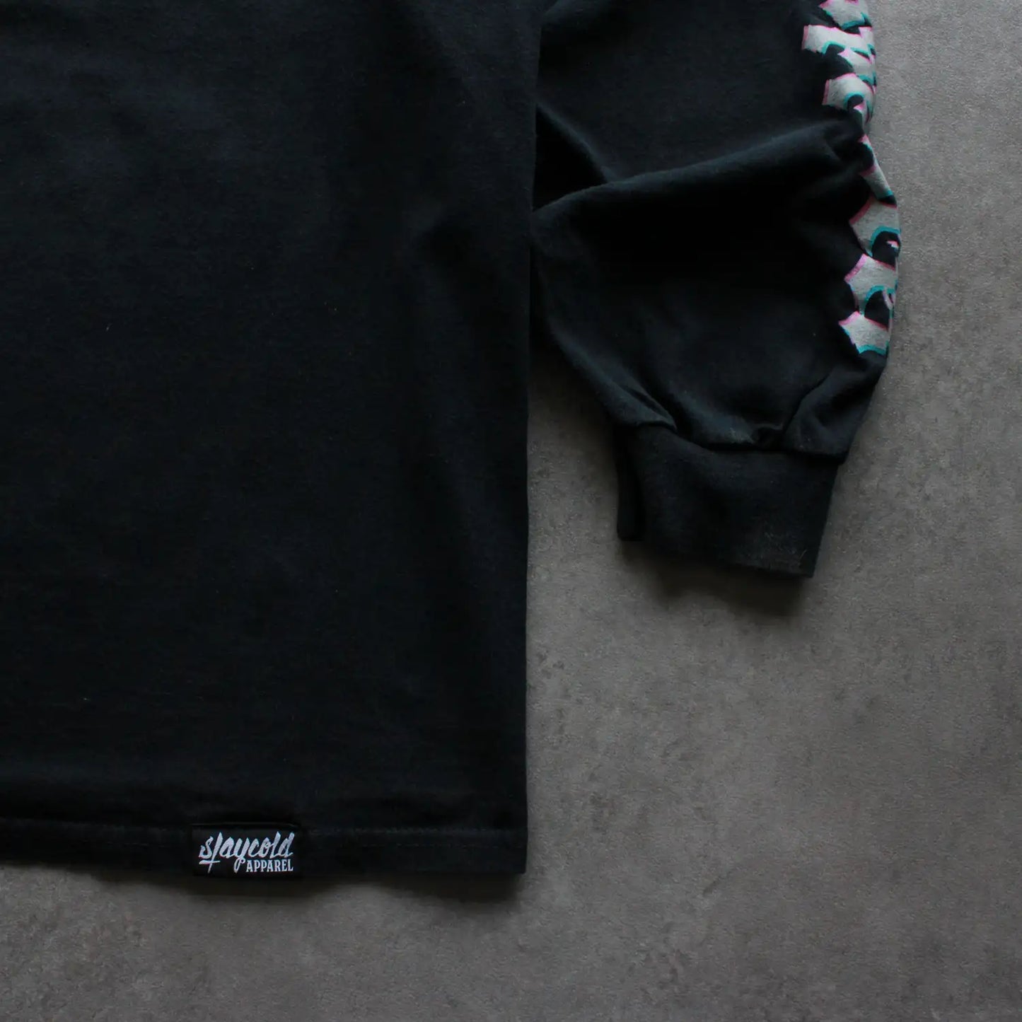 Staycold Apparel Back Printed Long Sleeve Tee – Black/Purple (Man-XXL)