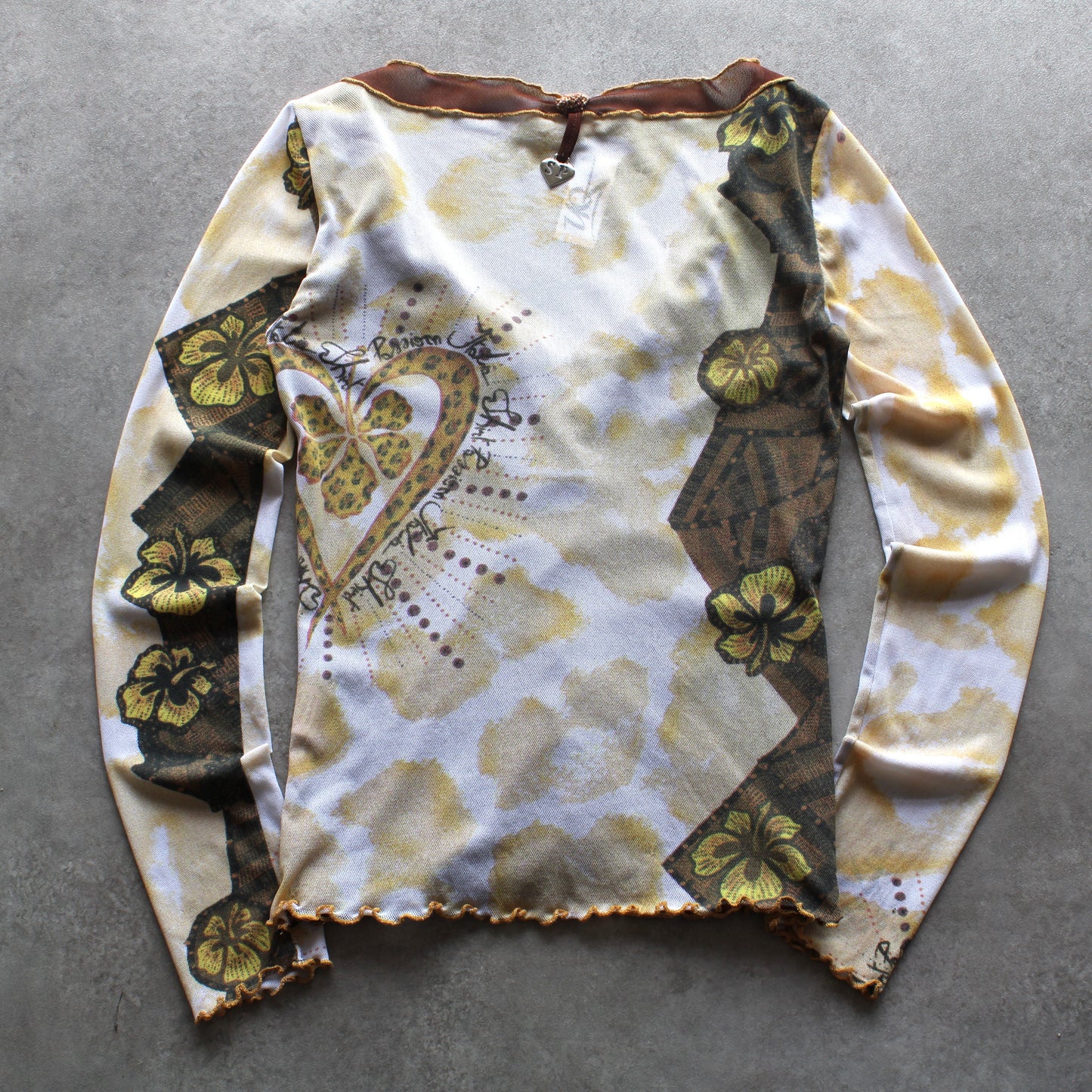 Shirt Passion Y2K Mesh Layered Long Sleeve Blouse (Woman-L)