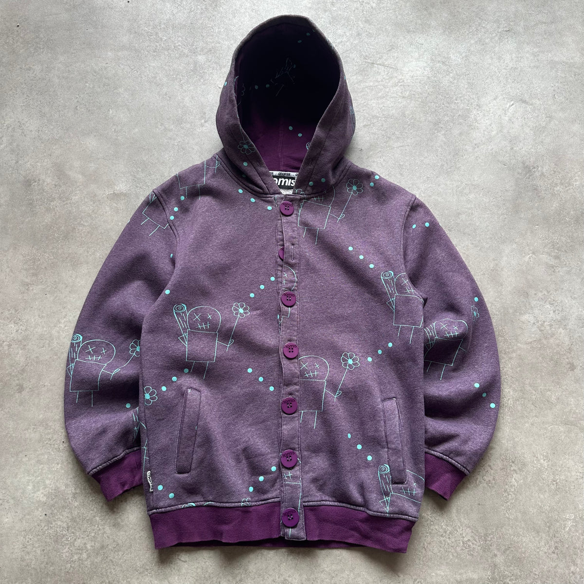 Nomis Purple Graphic Zip Hoodie M