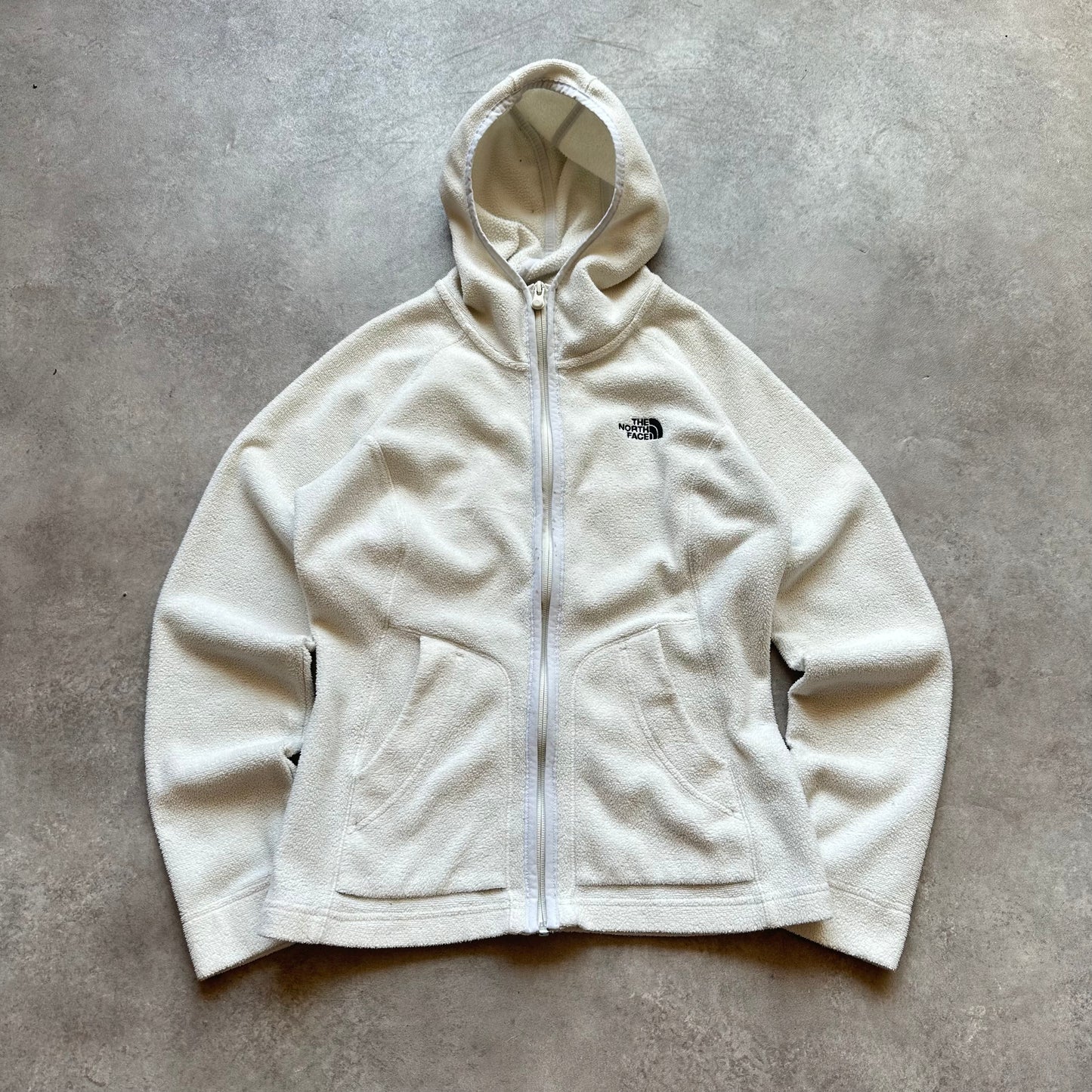 The North Face White Fleece Zip Hoodie XS