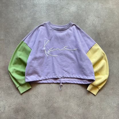 Karl Kani Pastel Colorblock Cropped Sweatshirt XS