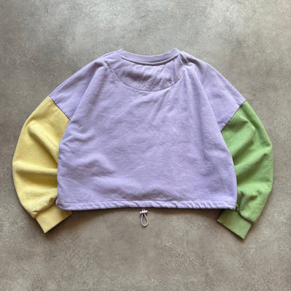 Karl Kani Pastel Colorblock Cropped Sweatshirt XS