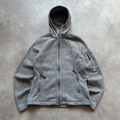 Jack Wolfskin Grey Hooded Fleece Jacket M