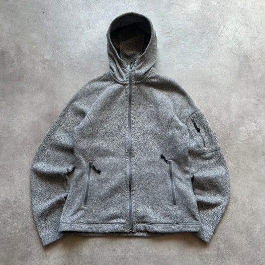 Jack Wolfskin Grey Hooded Fleece Jacket M