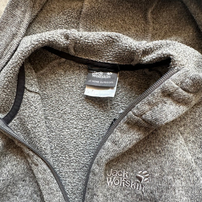 Jack Wolfskin Grey Hooded Fleece Jacket M