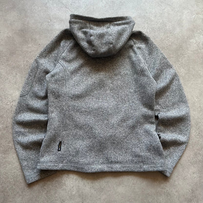 Jack Wolfskin Grey Hooded Fleece Jacket M