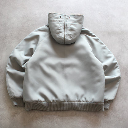 Woolrich Light Grey Hooded Fur-Lined Jacket (Man-L)