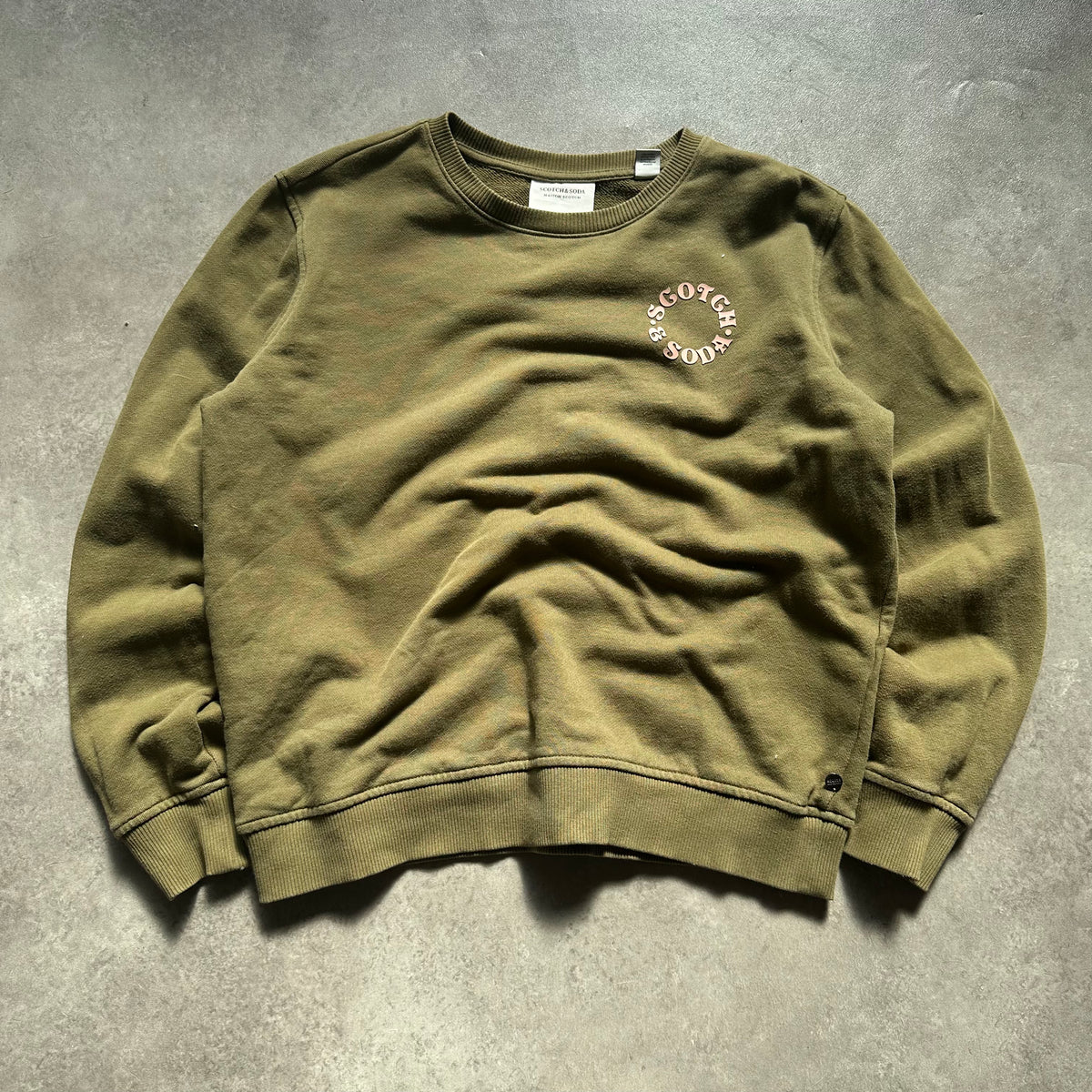 Scotch & Soda Olive Crewneck Sweatshirt M