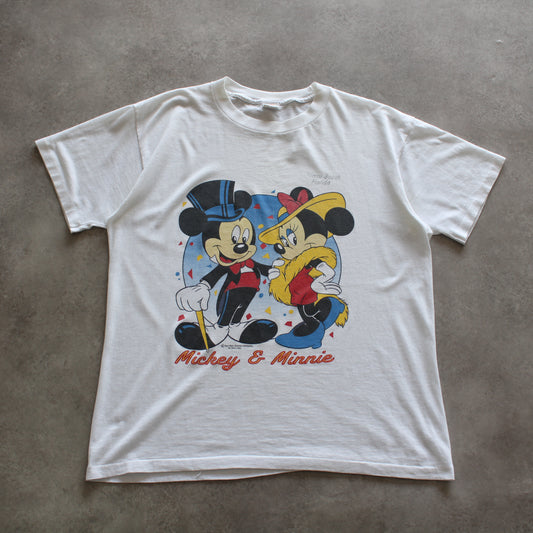 Vintage Sherry Mickey & Minnie Graphic T-Shirt (Man-L)