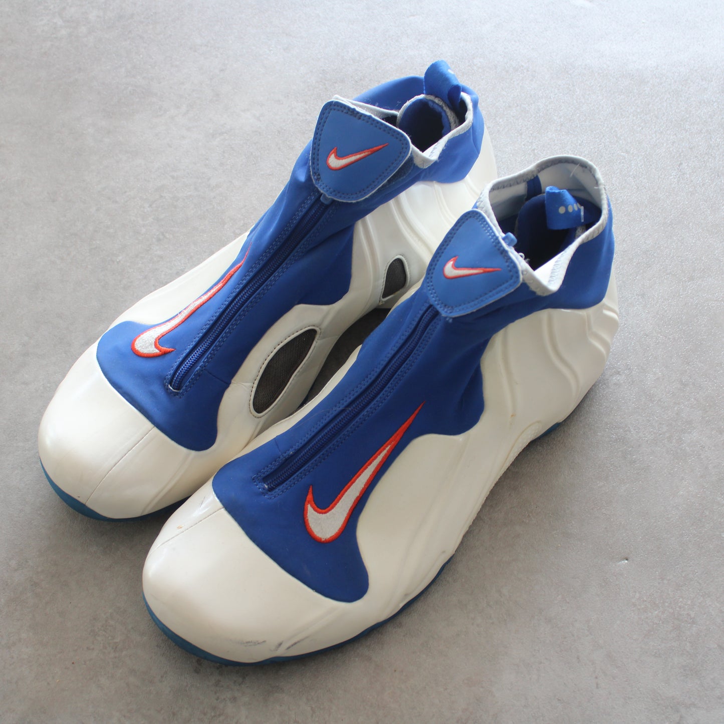 Nike Air Flightposite 2014 White Blue New York Knicks Home Mens (Size-EUR 48,5)