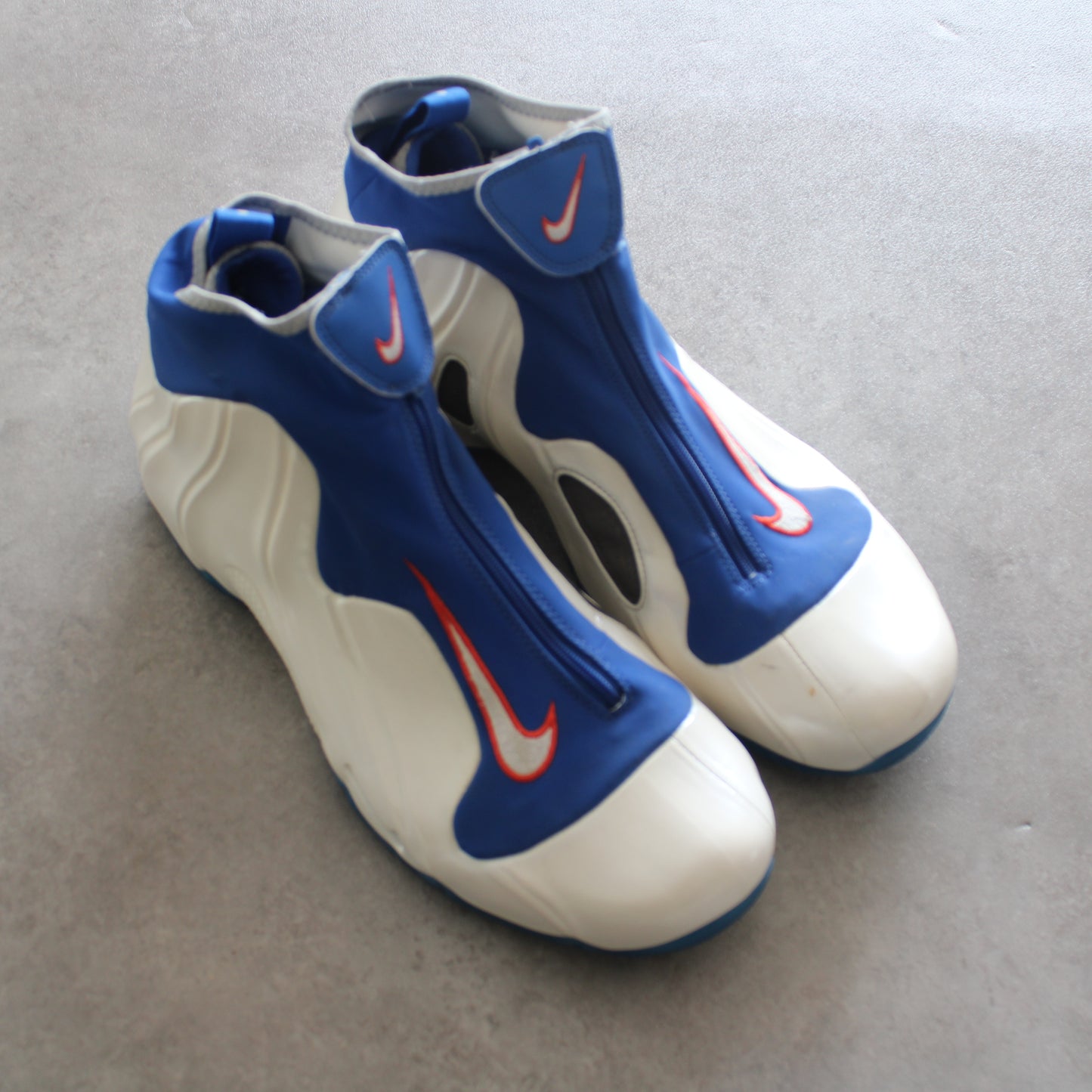 Nike Air Flightposite 2014 White Blue New York Knicks Home Mens (Size-EUR 48,5)