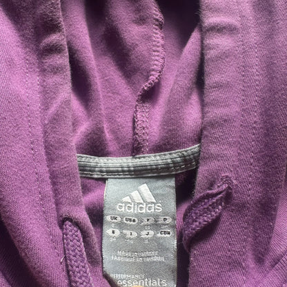 Adidas Purple Three Stripe Zip Hoodie S