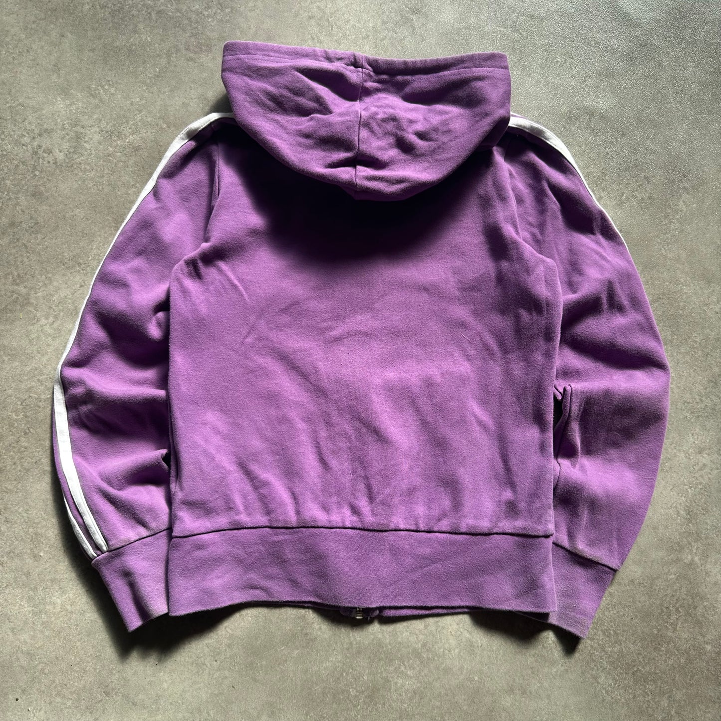 Adidas Purple Three Stripe Zip Hoodie S
