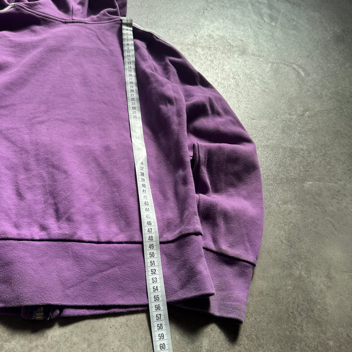 Adidas Purple Three Stripe Zip Hoodie S