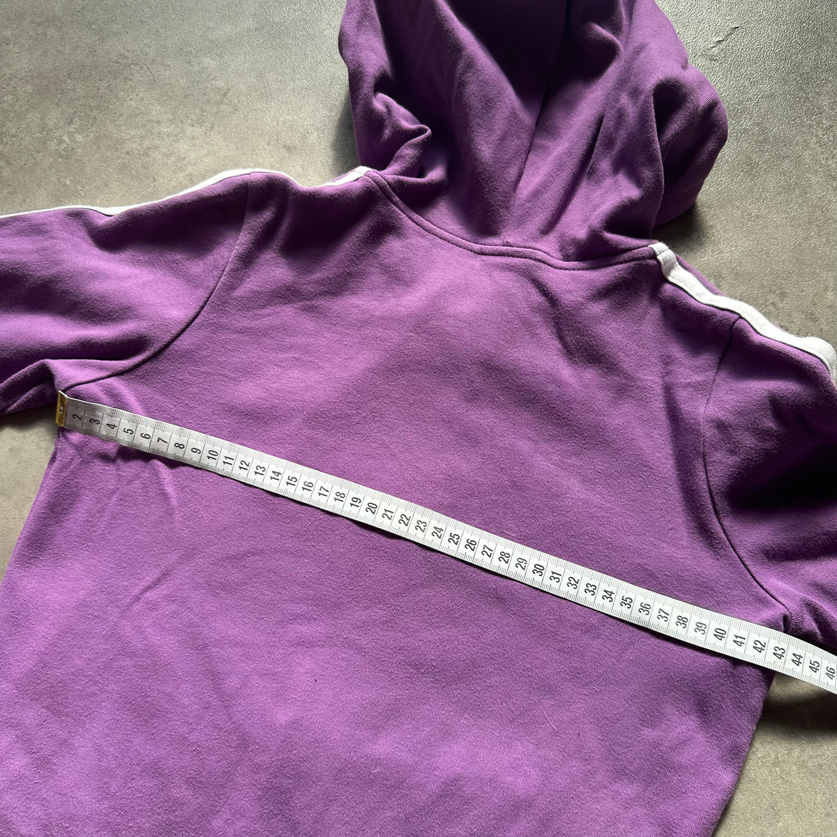 Adidas Purple Three Stripe Zip Hoodie S