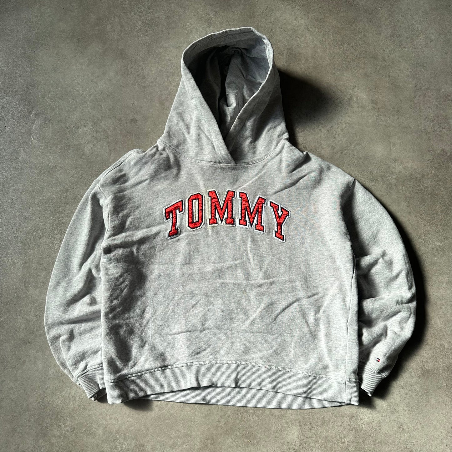 Tommy Hilfiger Grey Spellout Hoodie 176cm