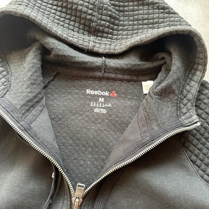 Reebok Black Quilted Zip Hoodie M