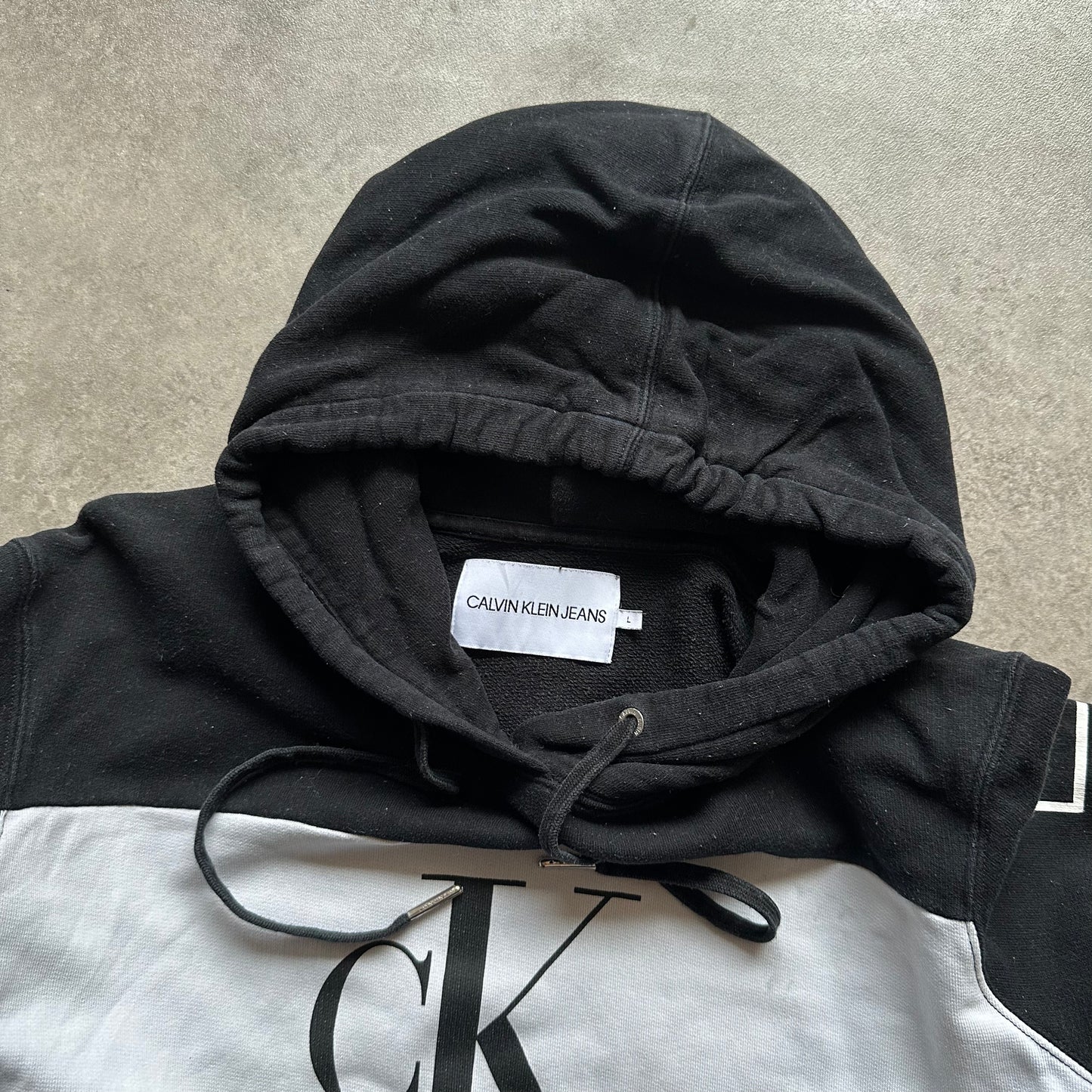 Calvin Klein Black White Hoodie L
