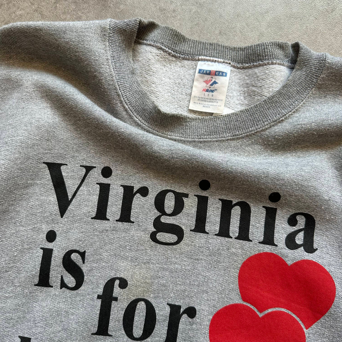 Jerzees Virginia Is For Lovers Grey Sweatshirt L