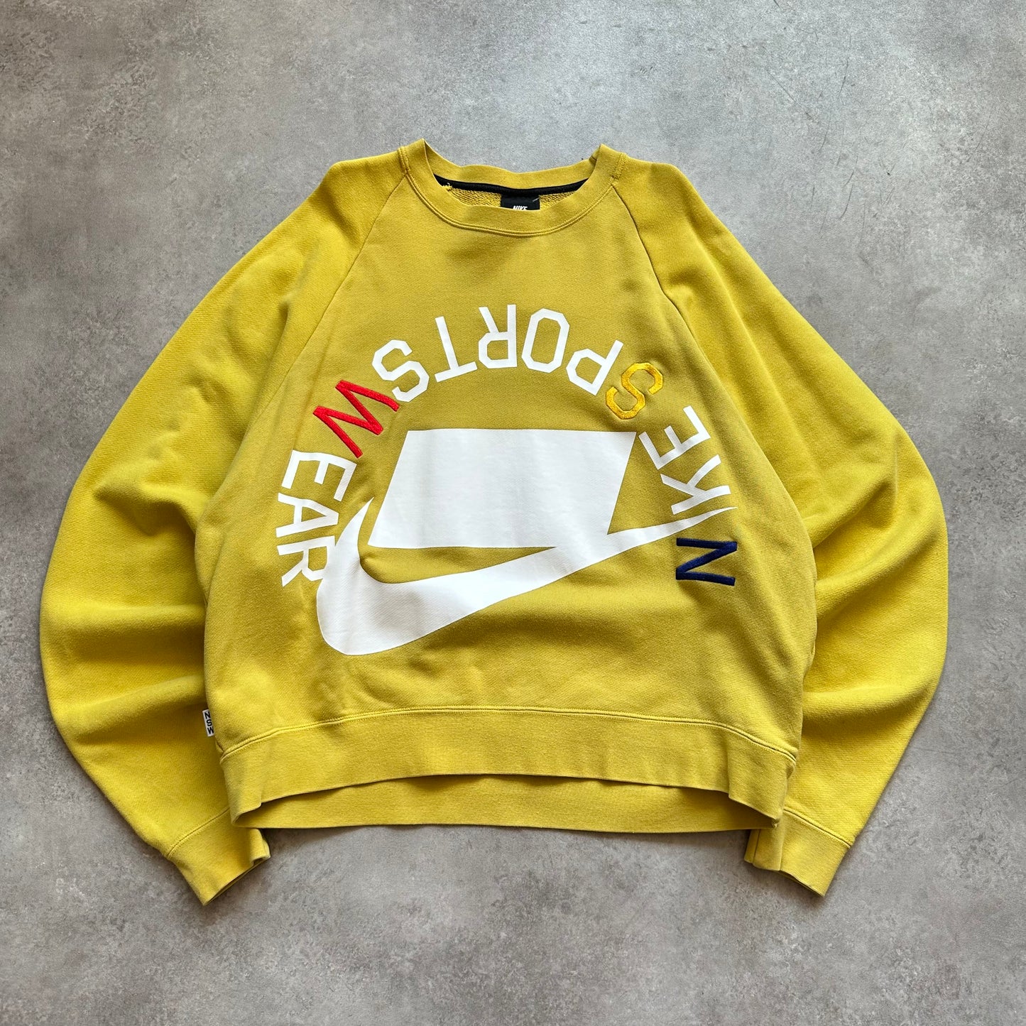 Nike Sportswear Yellow Big Swoosh Sweatshirt S