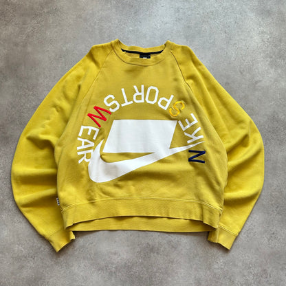 Nike Sportswear Yellow Big Swoosh Sweatshirt S