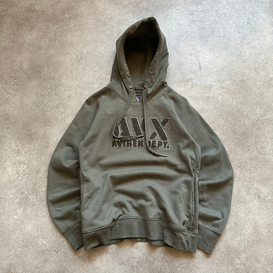 Avirex Olive Logo Hoodie M