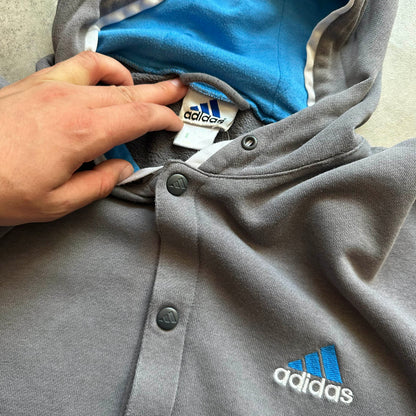 Adidas Grey Snap Track Hoodie L