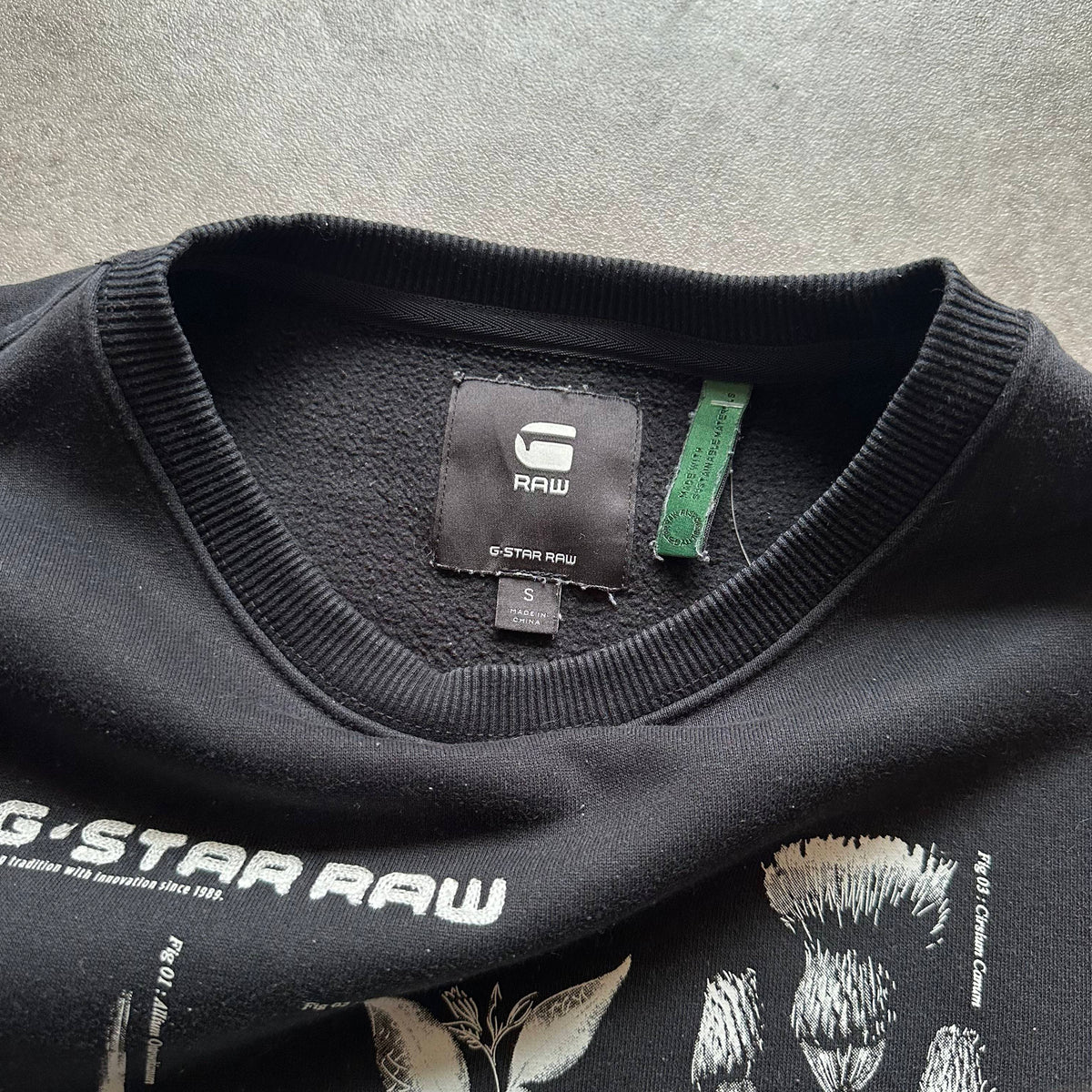 G-Star RAW Black Graphic Crewneck S