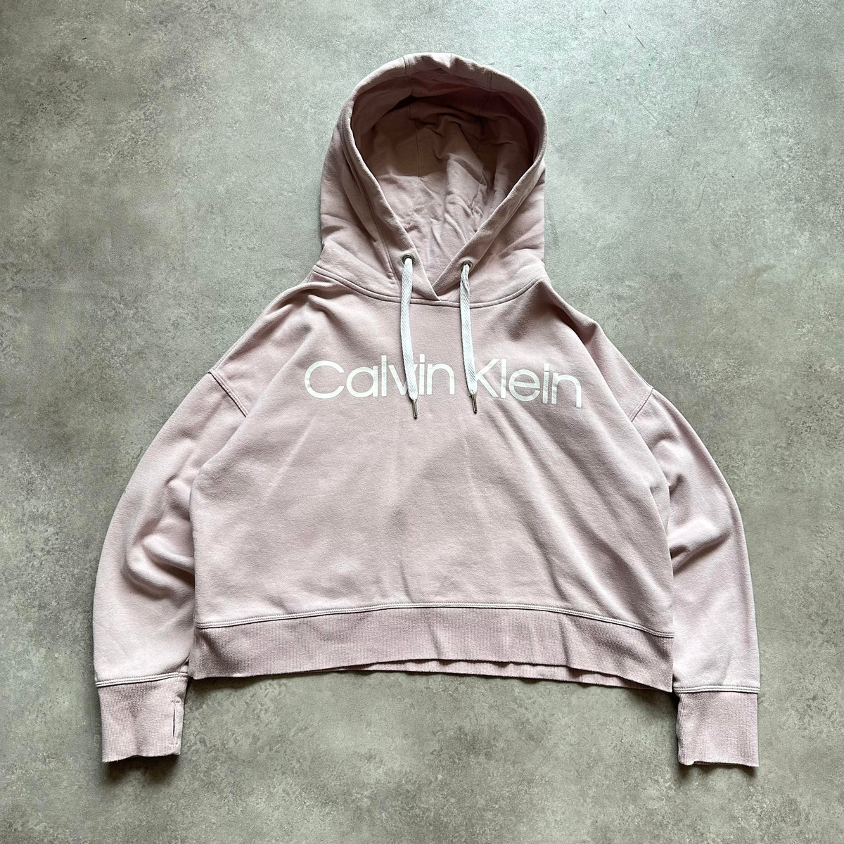 Calvin Klein Light Pink Cropped Hoodie M