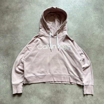 Calvin Klein Light Pink Cropped Hoodie M