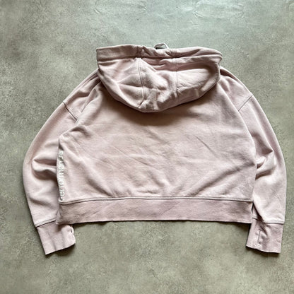 Calvin Klein Light Pink Cropped Hoodie M