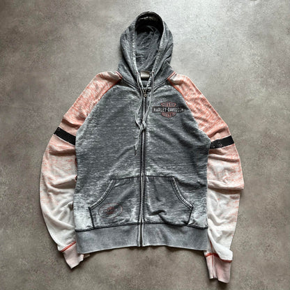 Harley-Davidson Acid Wash Zip Hoodie L
