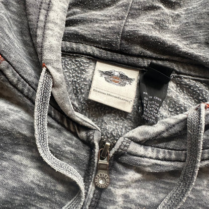 Harley-Davidson Acid Wash Zip Hoodie L