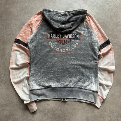 Harley-Davidson Acid Wash Zip Hoodie L