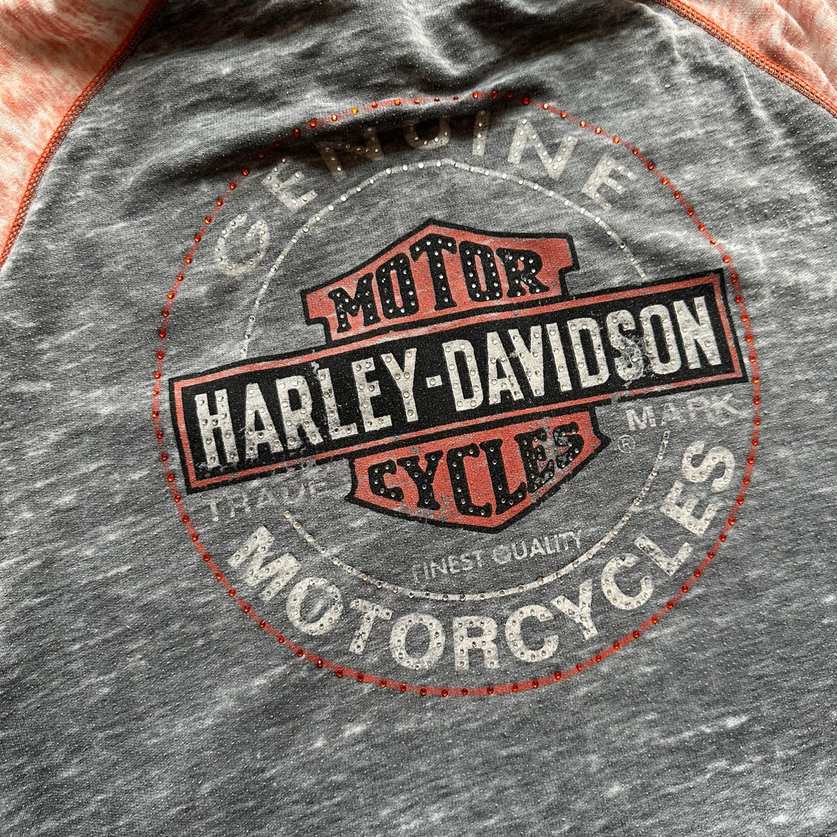 Harley-Davidson Acid Wash Zip Hoodie L