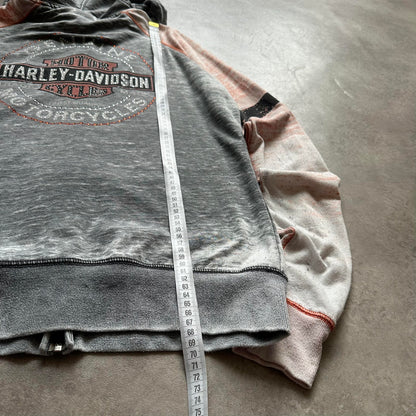 Harley-Davidson Acid Wash Zip Hoodie L