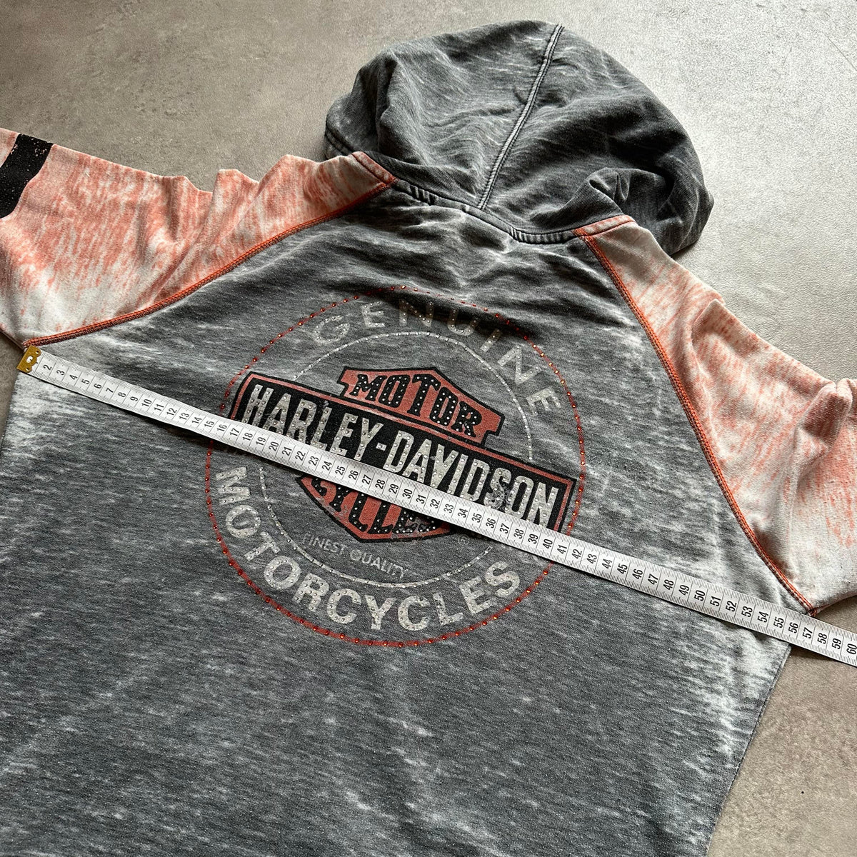 Harley-Davidson Acid Wash Zip Hoodie L