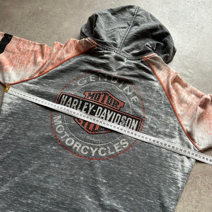 Harley-Davidson Acid Wash Zip Hoodie L