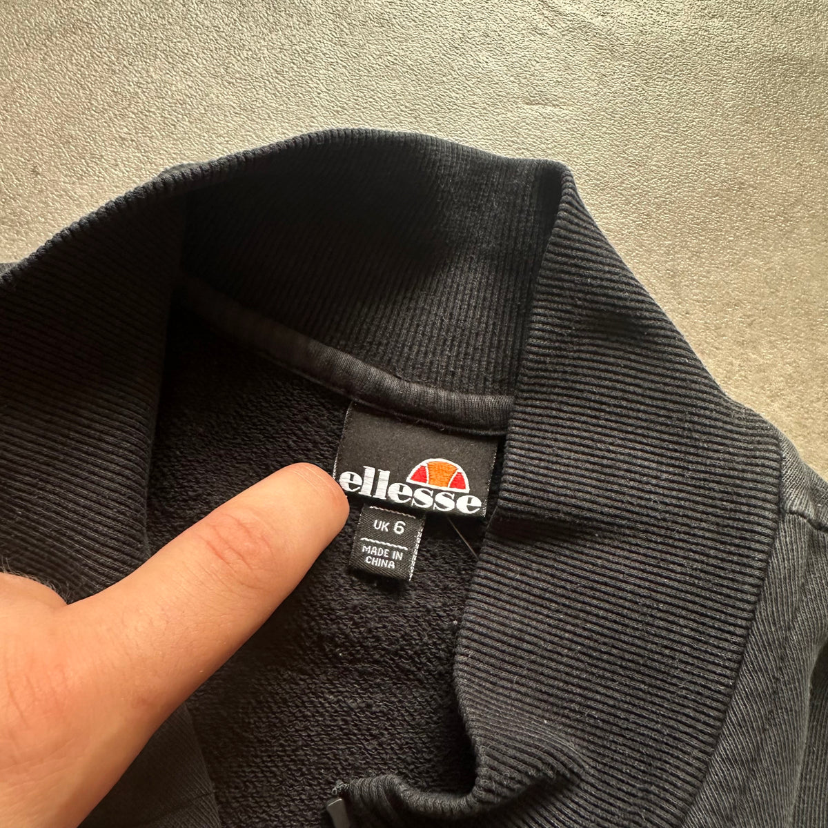 Ellesse Faded Black 1/4 Zip Sweatshirt XS