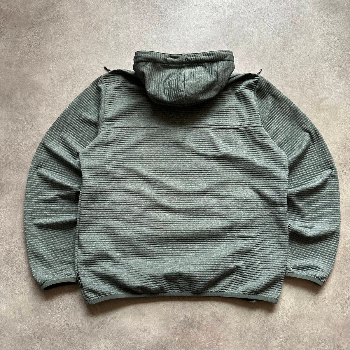 Jack Wolfskin Green Textured 1/4 Zip Hoodie L